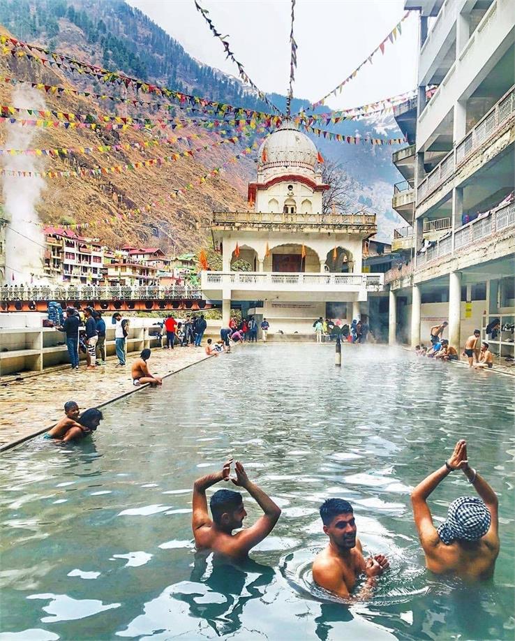 Bath at hot spring  